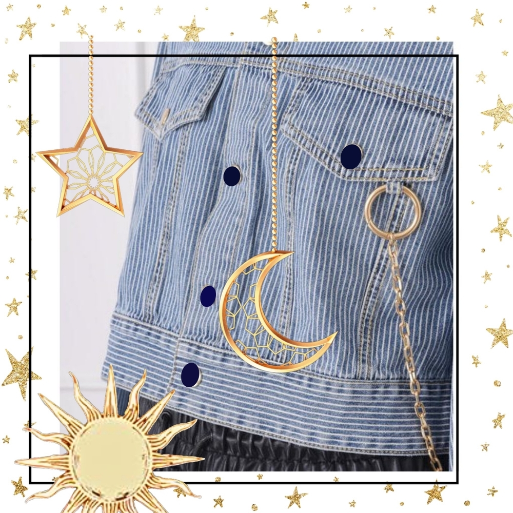 Denim Blue & White striped crop vest